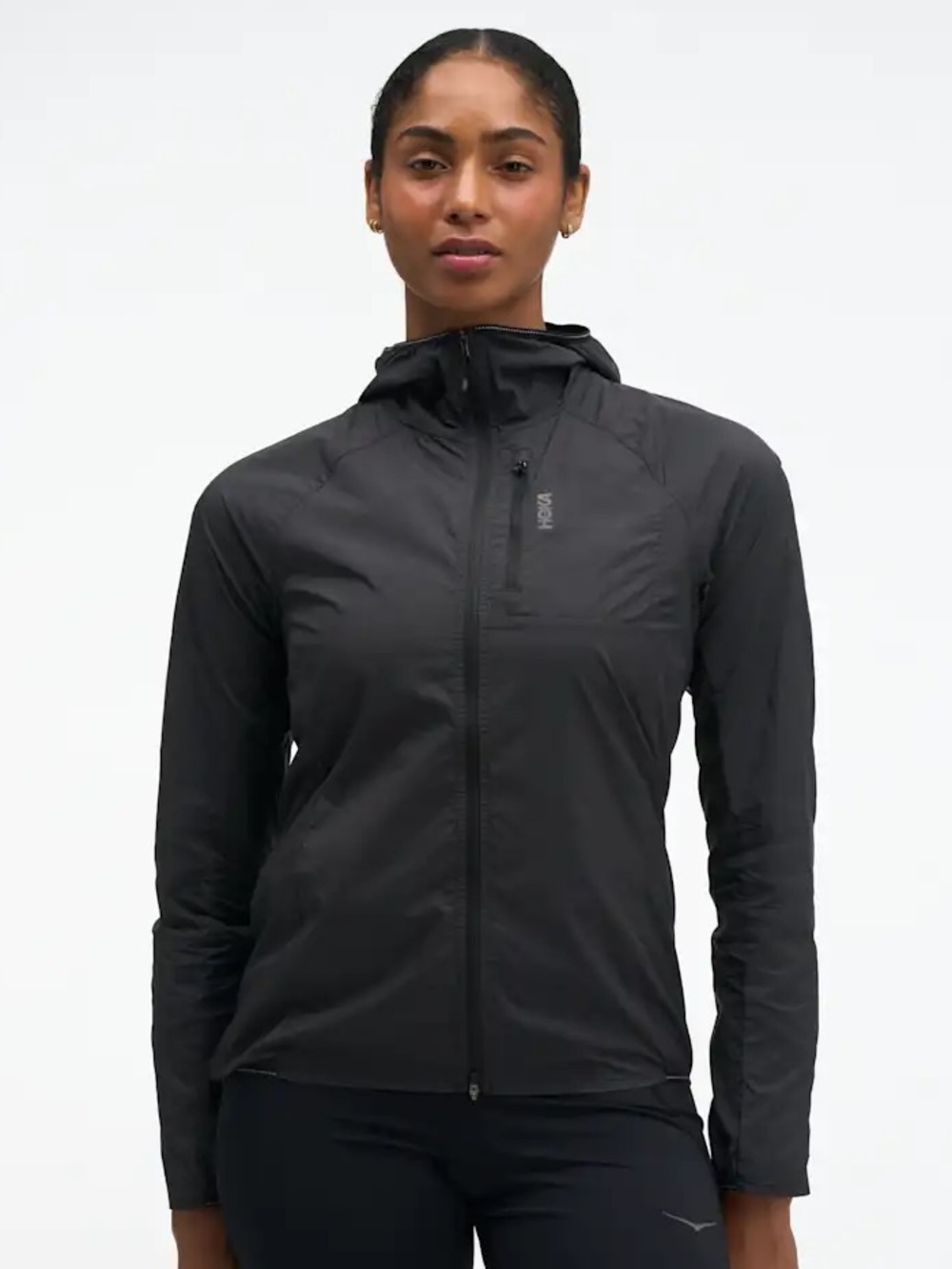 Hoka One Windbreaker Jacket in Black Small
